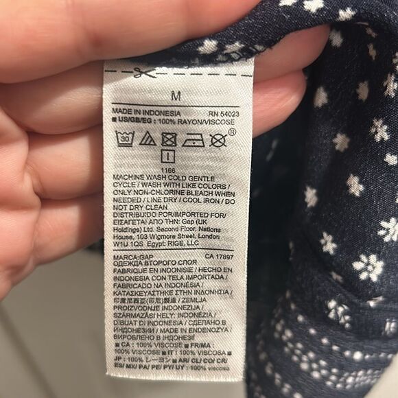 GAP Navy & White Long Sleeve Dress, Size Medium - Picture 12 of 12